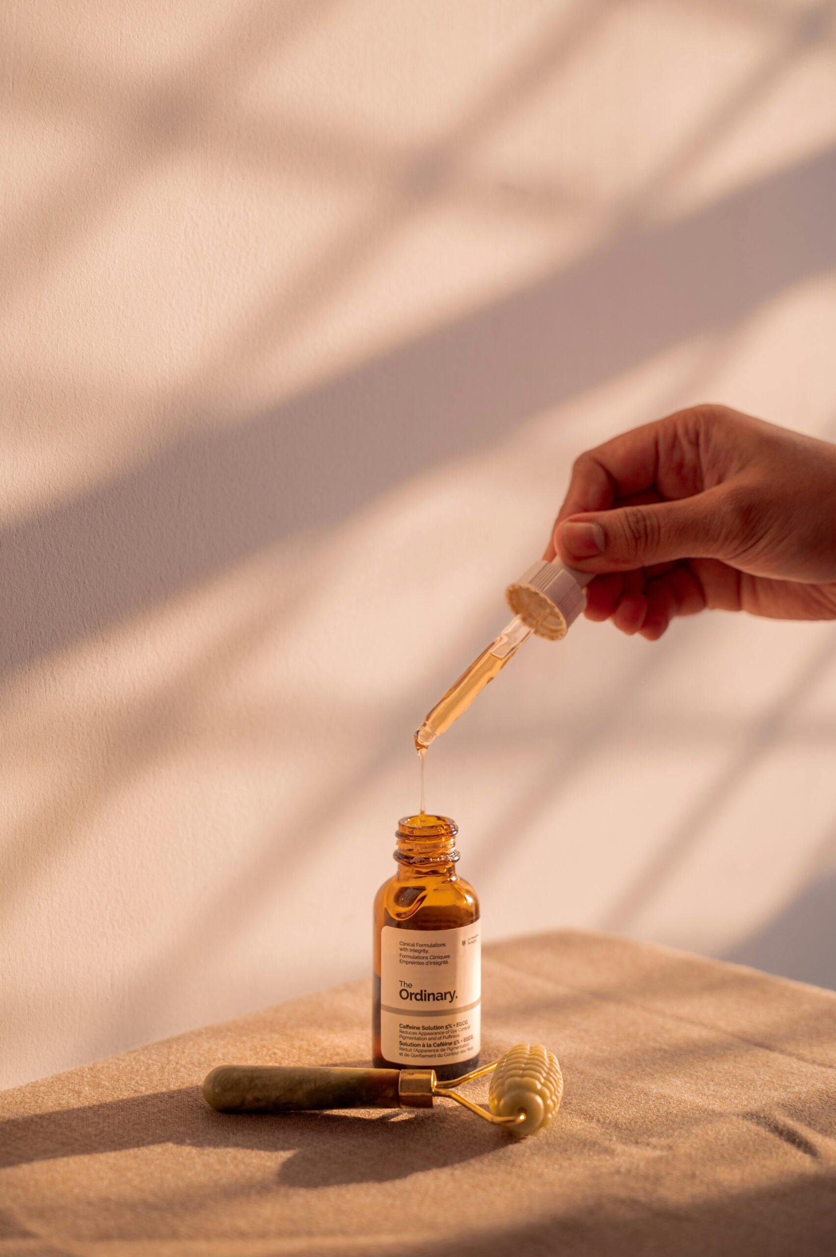 Woman hand with skincare product