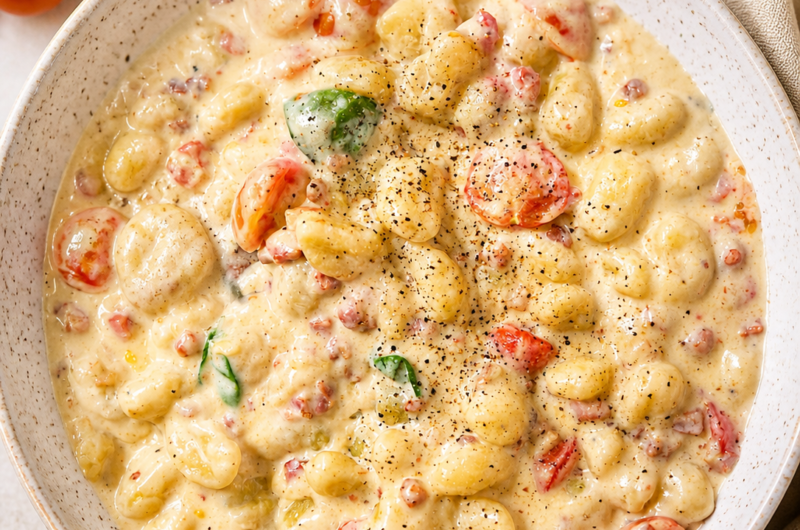Creamy Tomato Bacon Gnocchi